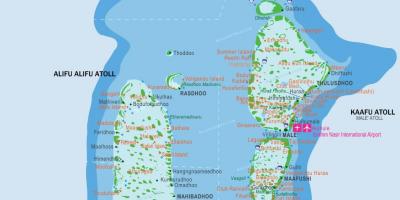 Maldives carte d'aéroports