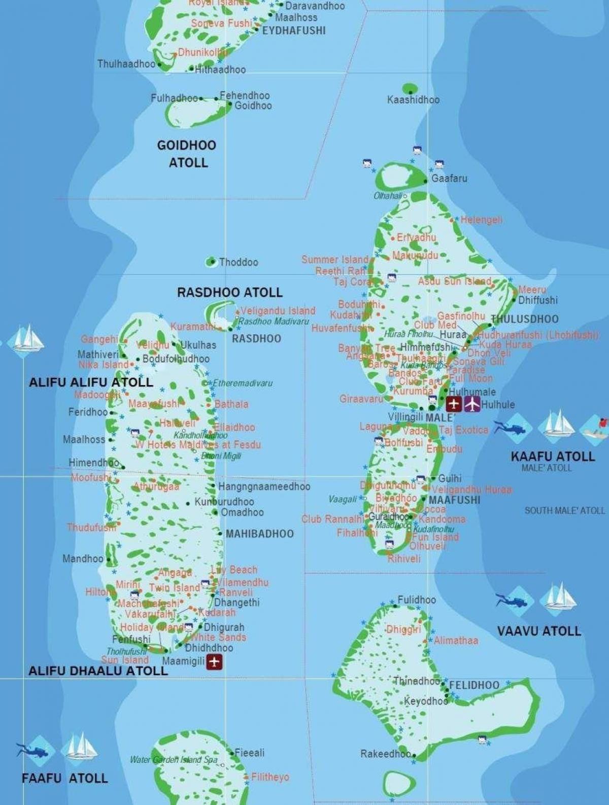 carte touristique des maldives