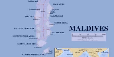 Maldives ferry la carte de l'itinéraire