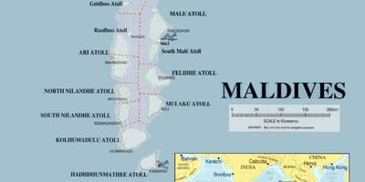 Carte des maldives physique 