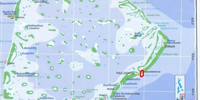 La carte de north male atoll des maldives
